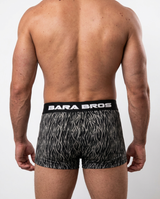 Sexy Grey And Black Contrast Pattern Men's Boxer Briefs