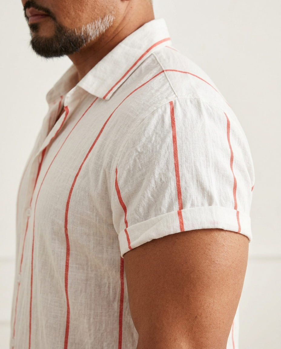 Men's Plus Size Casual Striped Short Sleeve Button Down Shirt Secondary image