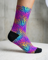 Bright Colorful Zebra Print Men's Socks