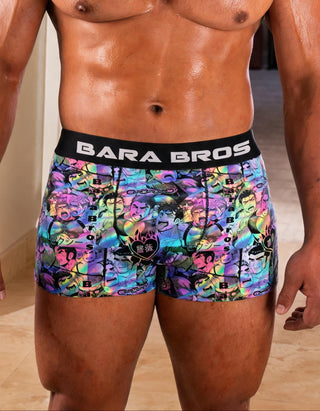 Psychedelic Rainbow Anime Bara Art Men's Boxer Briefs