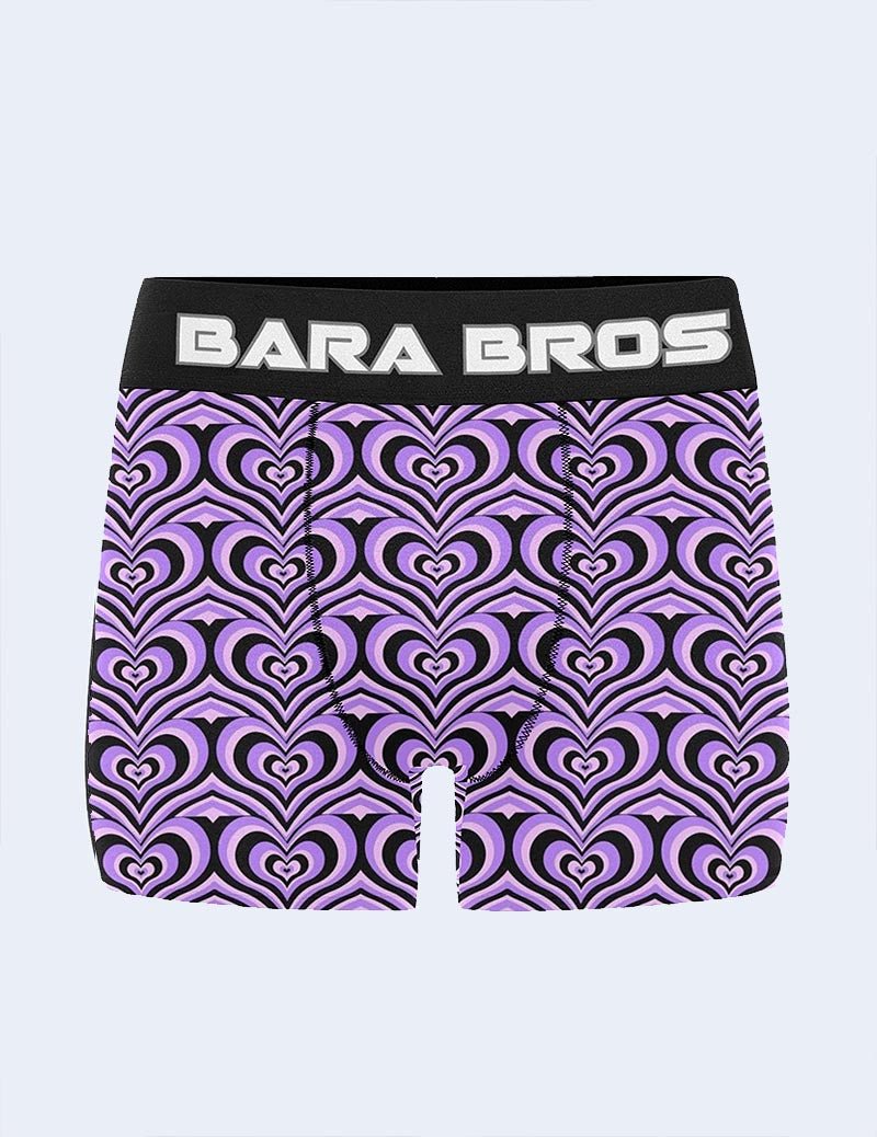 Mens Y2K Purple Heart Pattern Boxer Briefs - Bara Bros