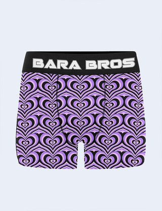 Mens Y2K Purple Heart Pattern Boxer Briefs