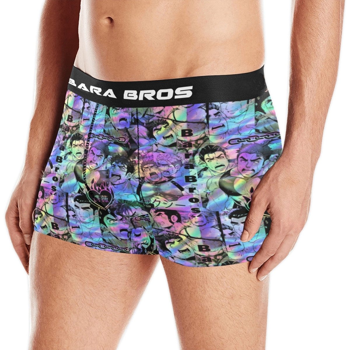 Psychedelic Rainbow Anime Bara Art Men's Boxer Briefs - Bara Bros Main image