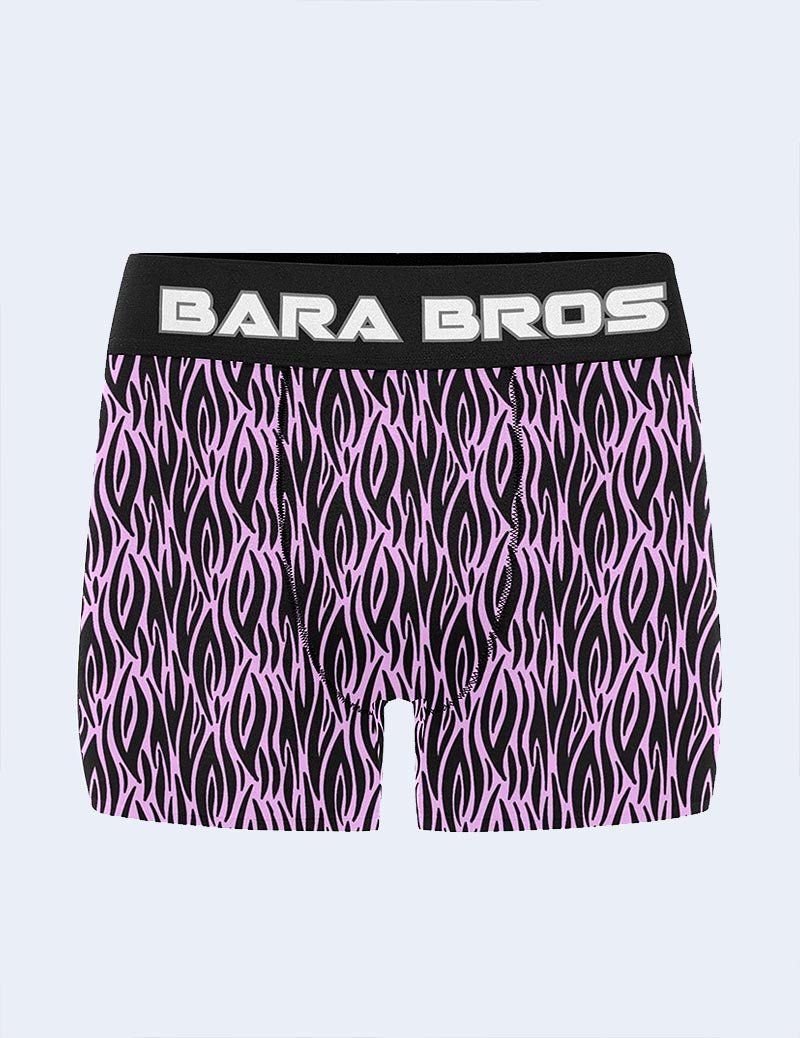 Retro Pink And Black Tribal Print Men's Boxer Briefs - Bara Bros Main image