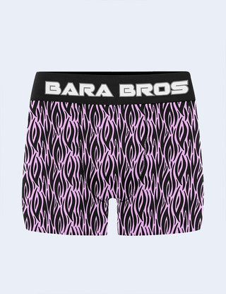 Retro Pink And Black Tribal Print Men's Boxer Briefs
