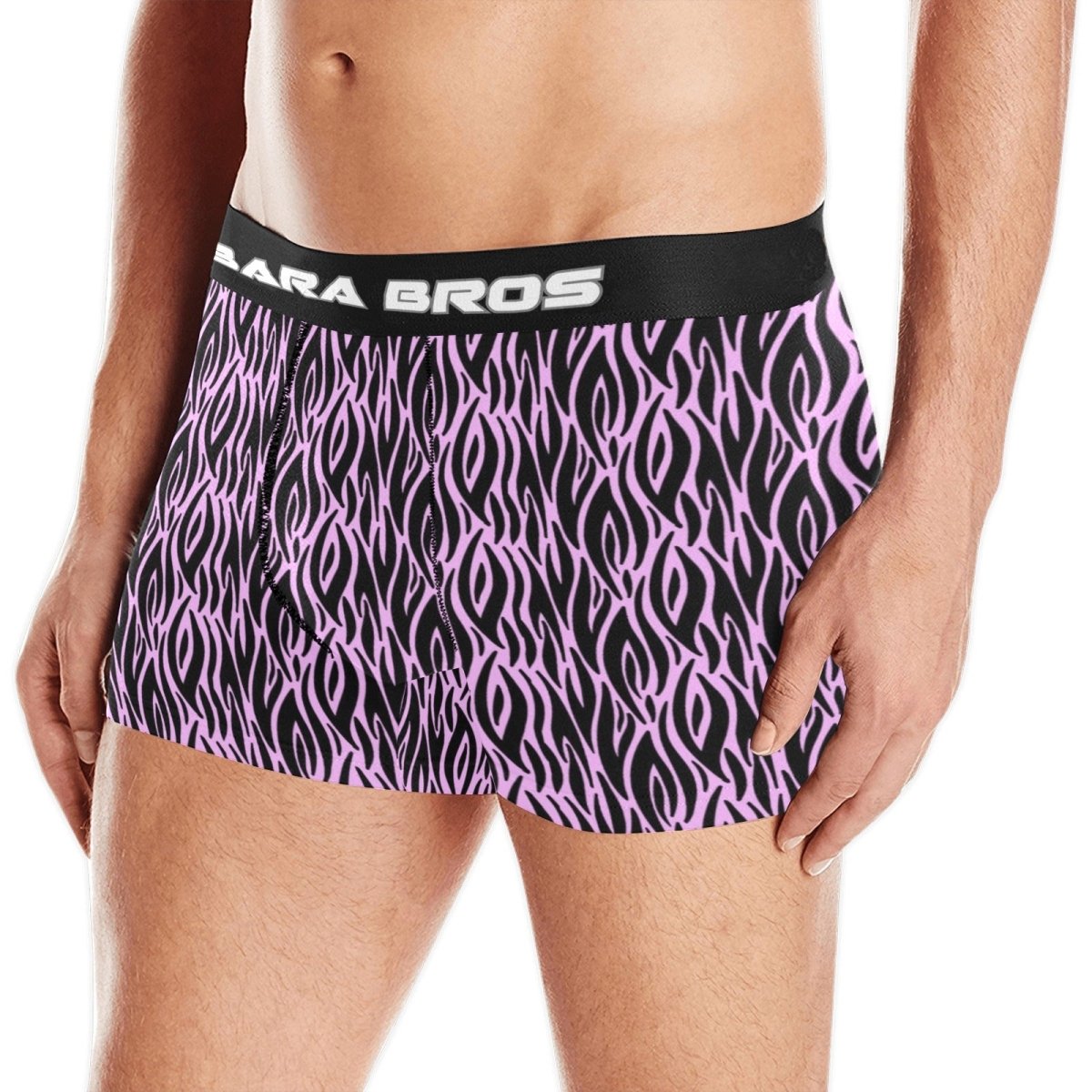 Retro Pink And Black Tribal Print Men's Boxer Briefs Secondary image