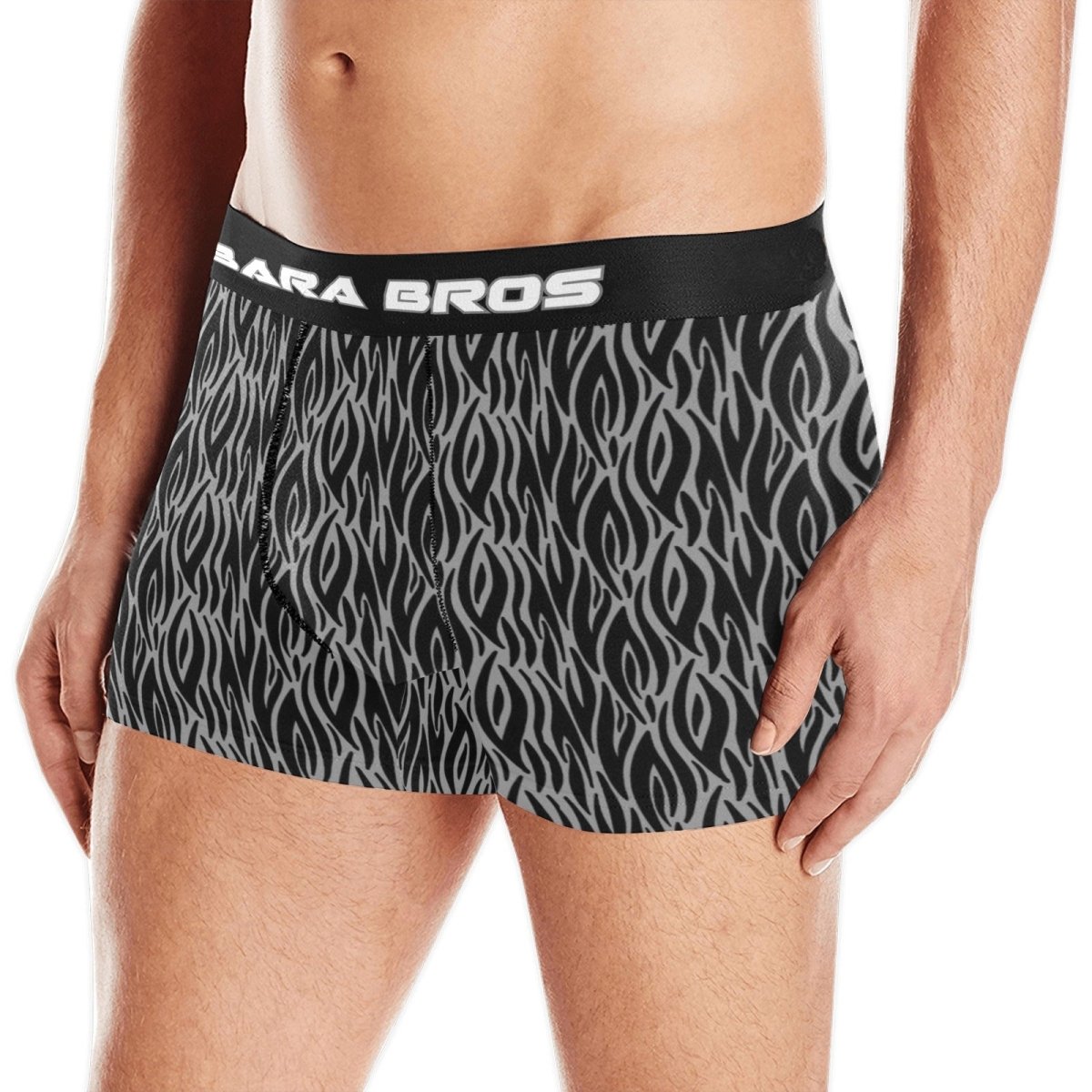 Sexy Grey And Black Contrast Pattern Men's Boxer Briefs Secondary image