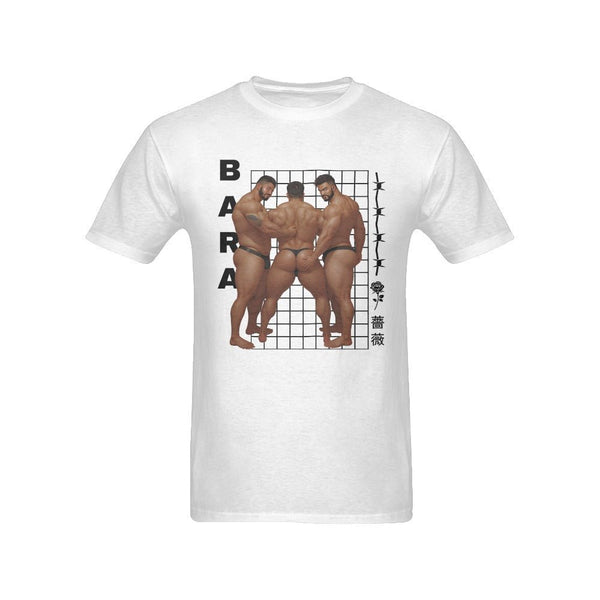 front view – Bara Art Anime Grid Graphic Men's T-Shirt | Bara Bros
