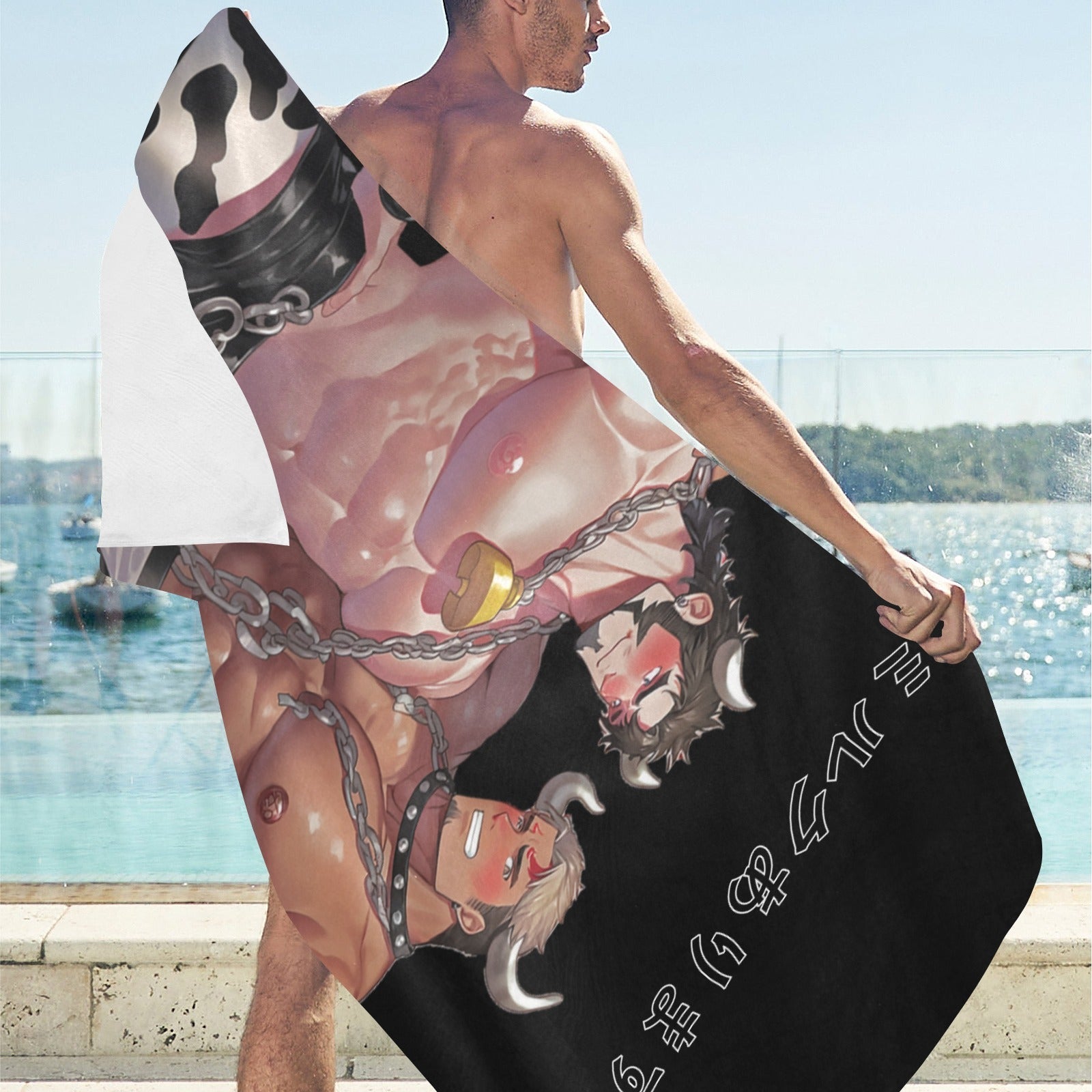 Beefy Bara Art Beach Towel 32"x 71" Secondary image