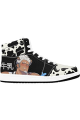 Color-Block Cow Pattern Bara Anime Men's High Top Sneakers - Barabros