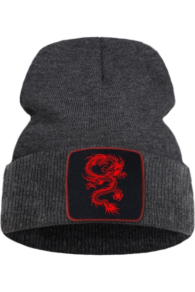 Embroidered Dragon Beanie - Bara Bros
