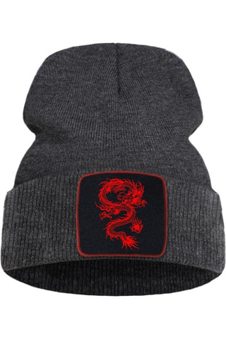 Embroidered Dragon Beanie