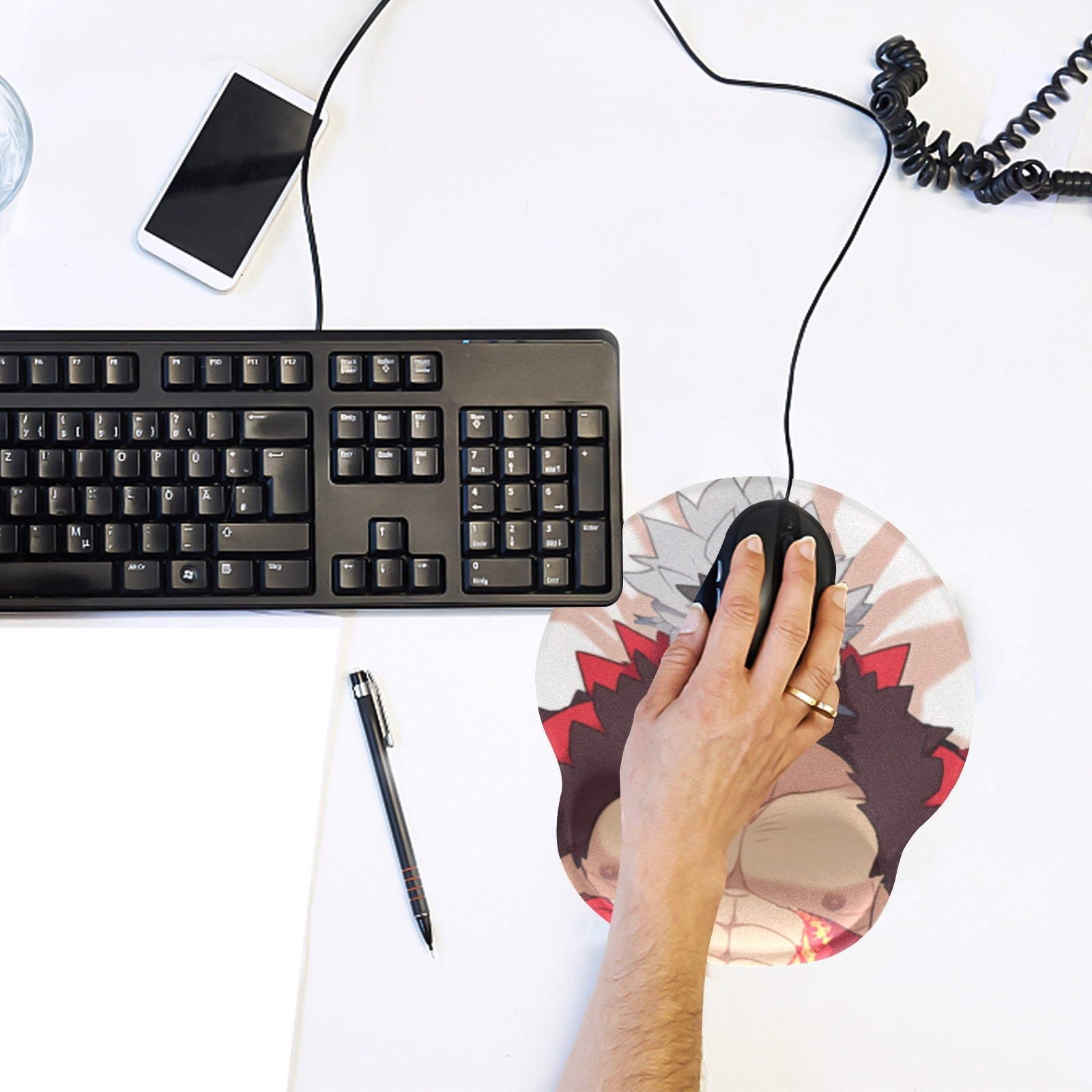 Anime Mouse Pad With Wrist Support - 3D Ergonomic Gaming Mousepad With Gel Comfort