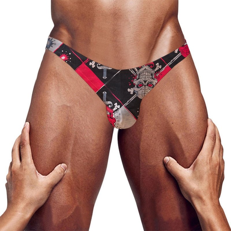 Skull Graphic Print Sexy Gay Brief Underwear - Bara Bros Main image