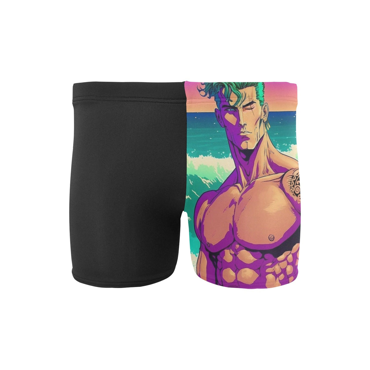 side view – Zoro Bara Art Men's Swimming Trunks | Bara Bros