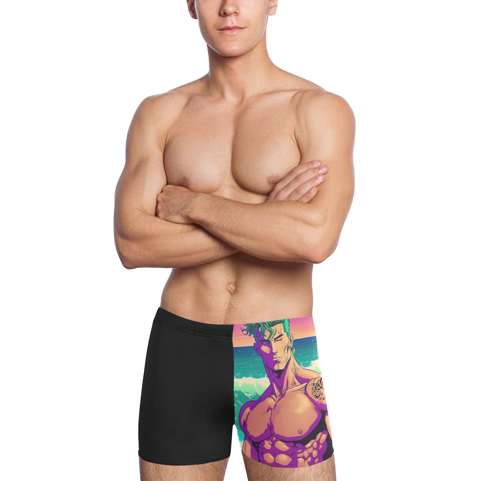 Zoro Bara Art Men's Swimming Trunks – Anime Graphic Swim Trunks | Bara Bros Main image